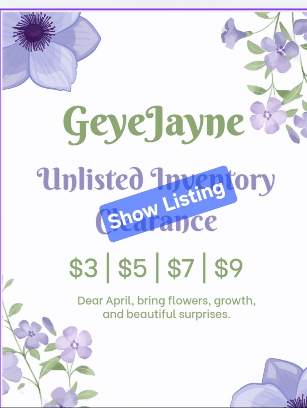 Show Listing - PENDING